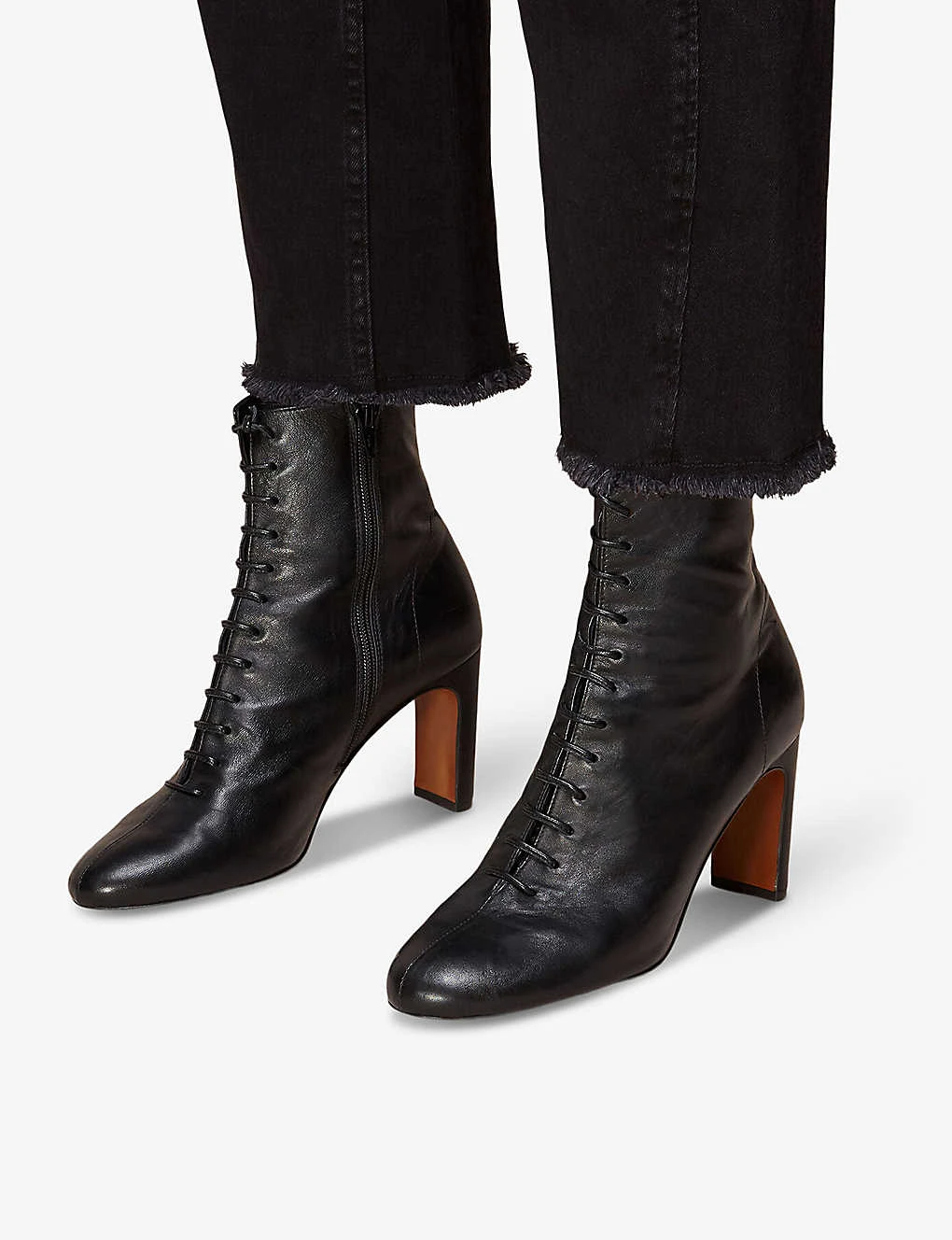 Whistles Dahlia Leather Lace-up Boots - Image 2