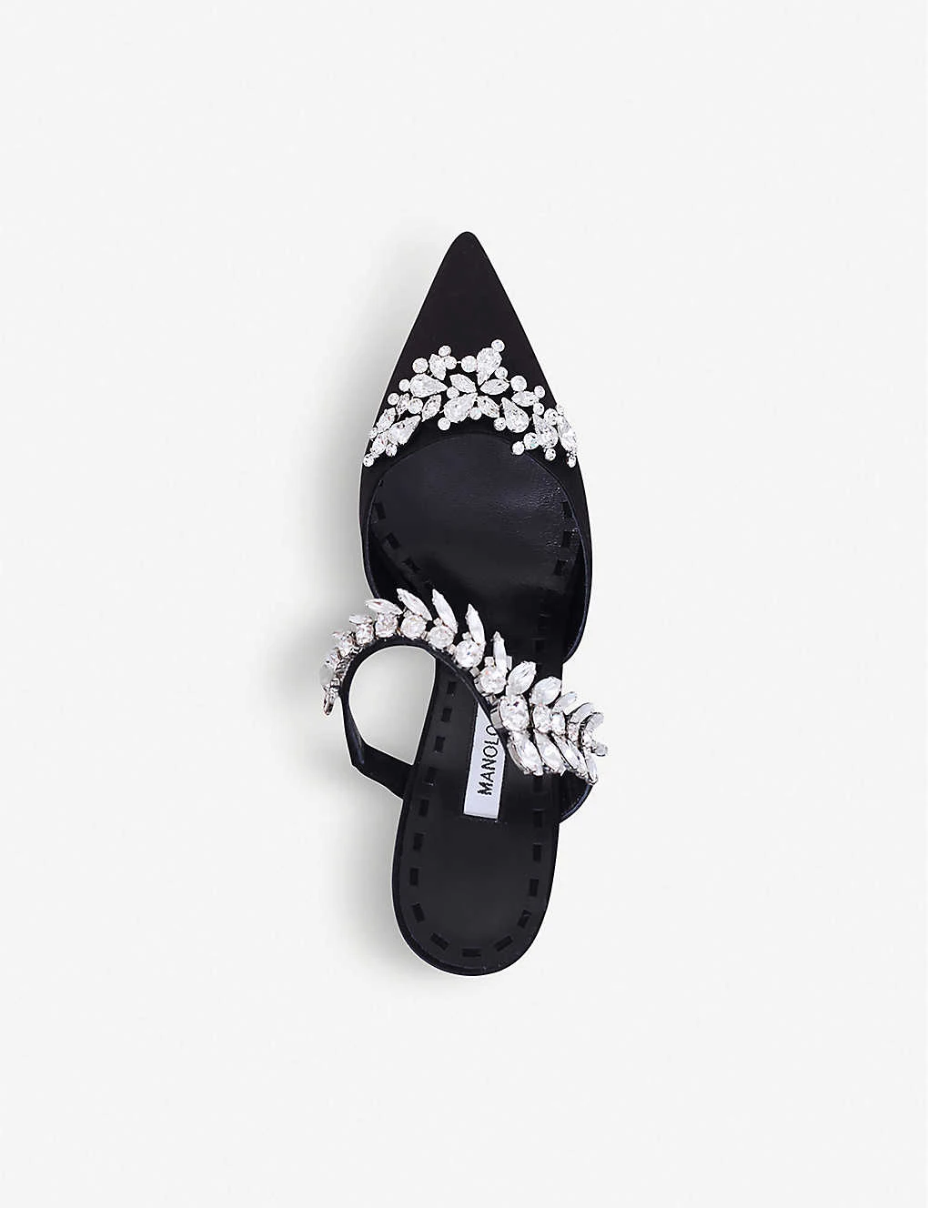 Manolo Blahnik Lurum 90 Crystal-embellished Satin Mules - Image 4
