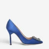 Manolo Blahnik Hangisi 105 Buckle-embellished Satin Courts