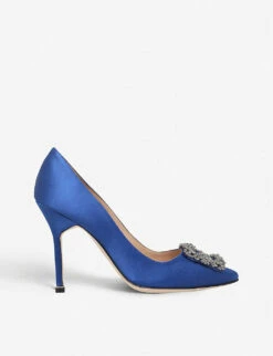 Manolo Blahnik Hangisi 105 Buckle-embellished Satin Courts