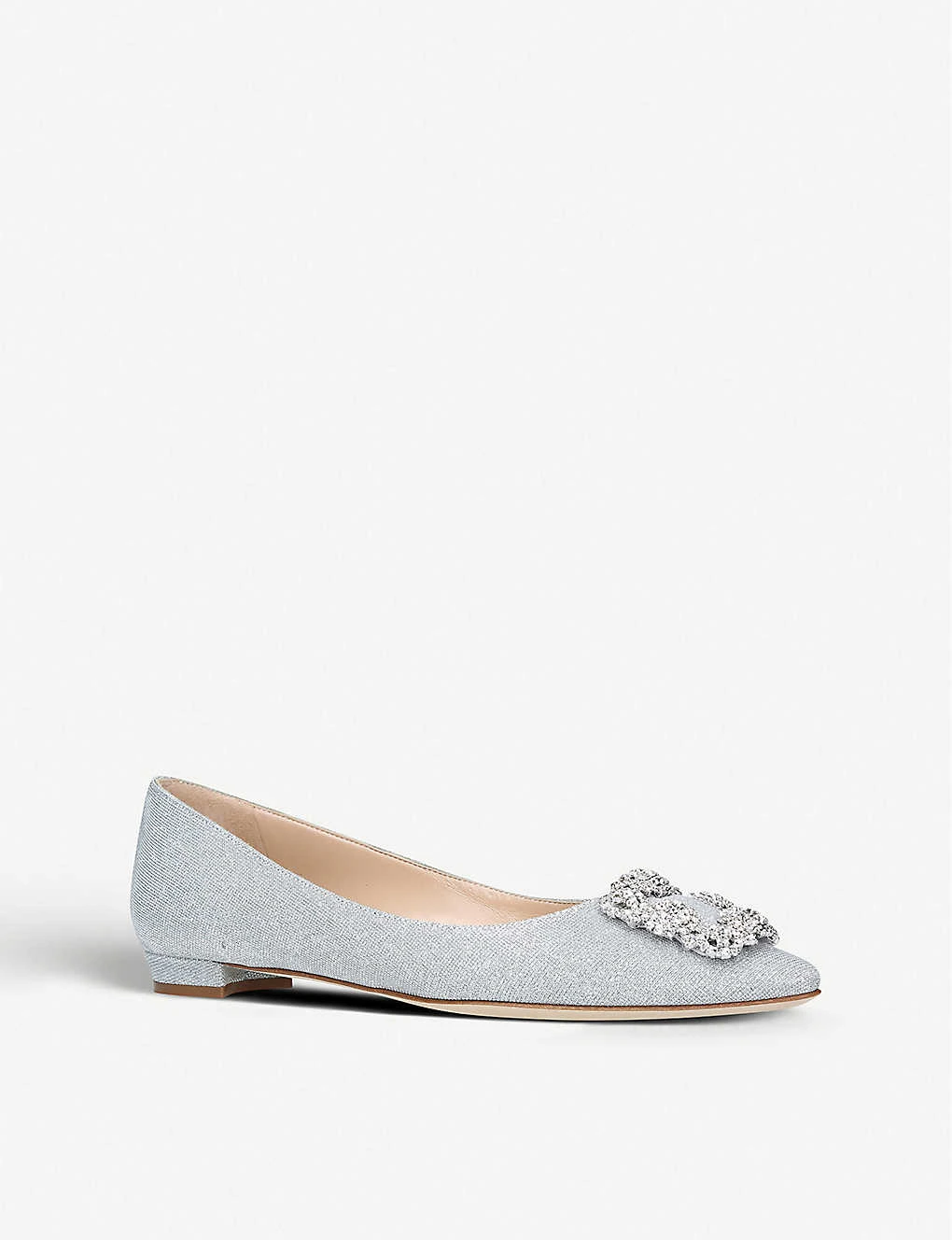 Manolo Blahnik Hangisi Crystal-embellished Flats - Image 3