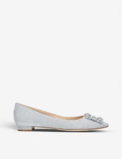 Manolo Blahnik Hangisi Crystal-embellished Flats