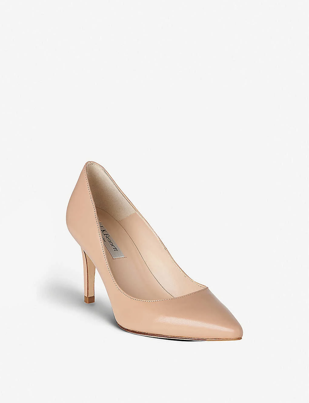 Floret Pointed Leather Court Shoes - Image 3