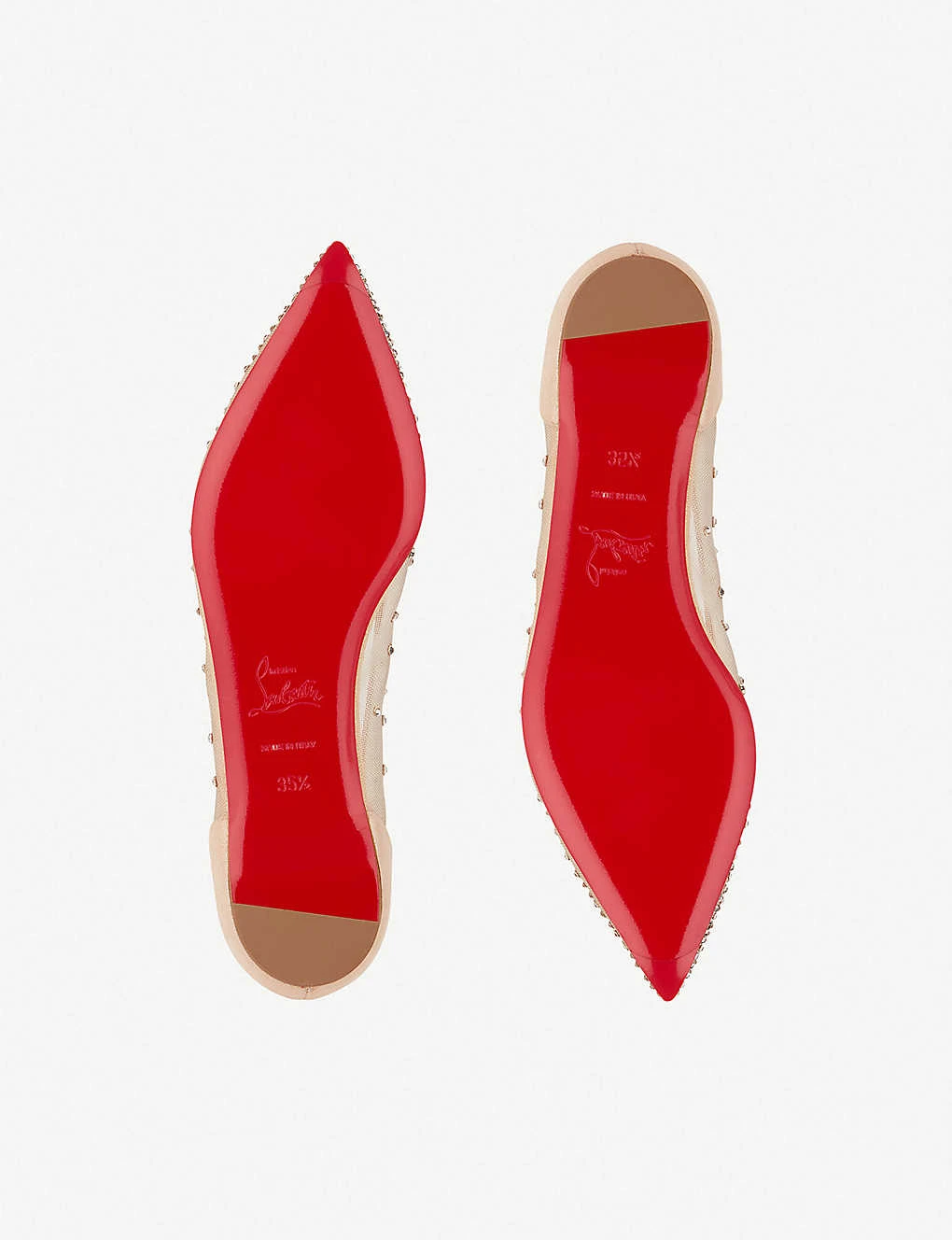 Christian Louboutin Follies Strass Flat Rete/suede - Image 5