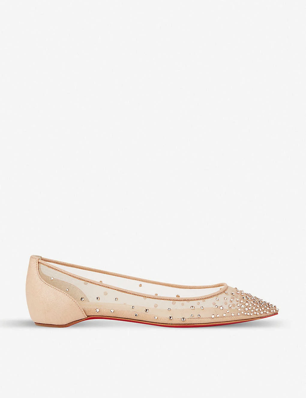 Christian Louboutin Follies Strass Flat Rete/suede