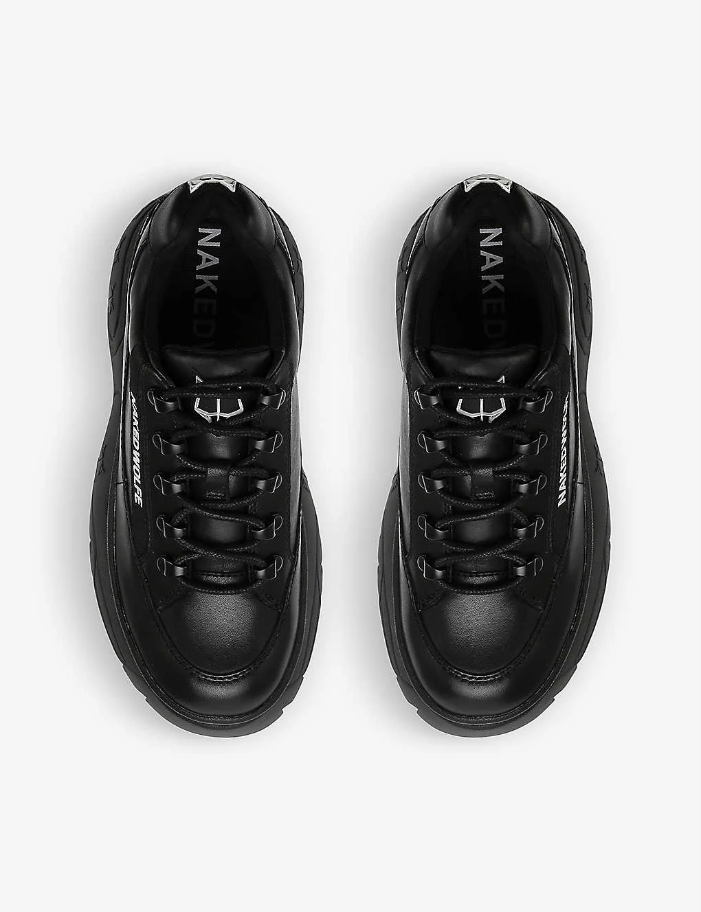 Sporty Leather Platform Trainers - Image 2