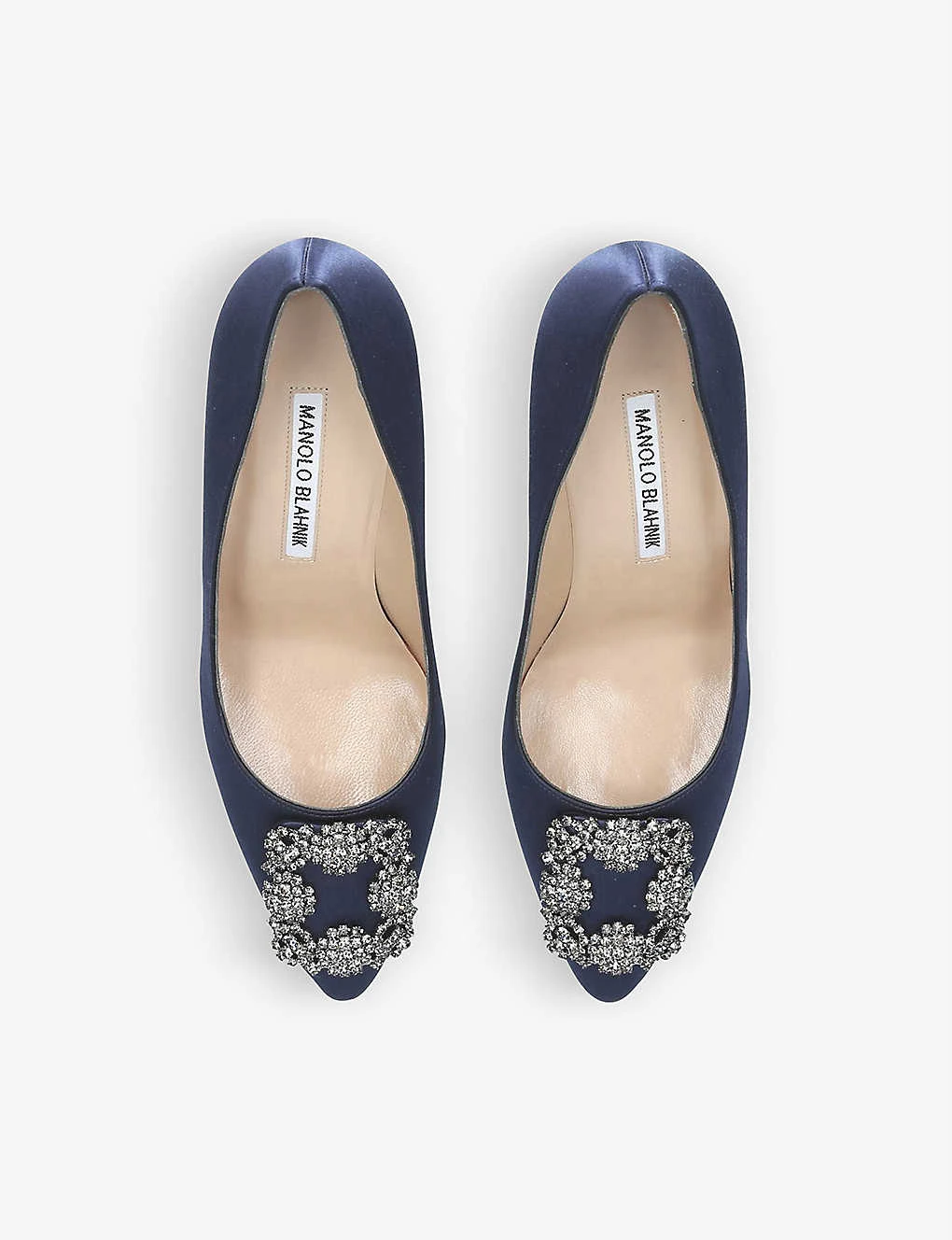 Manolo Blahnik Hangisi 90 Crystal-embellished Satin Courts - Image 2