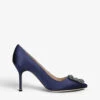 Manolo Blahnik Hangisi 90 Crystal-embellished Satin Courts