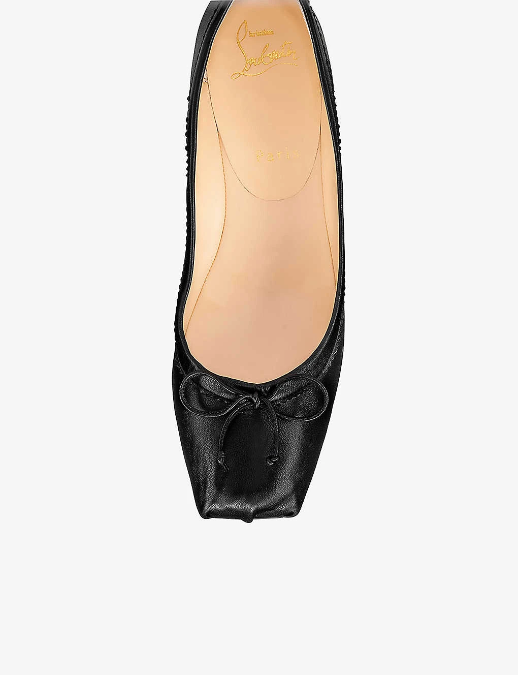 Christian Louboutin Mamadrague Bow-embellished Leather Flats - Image 2