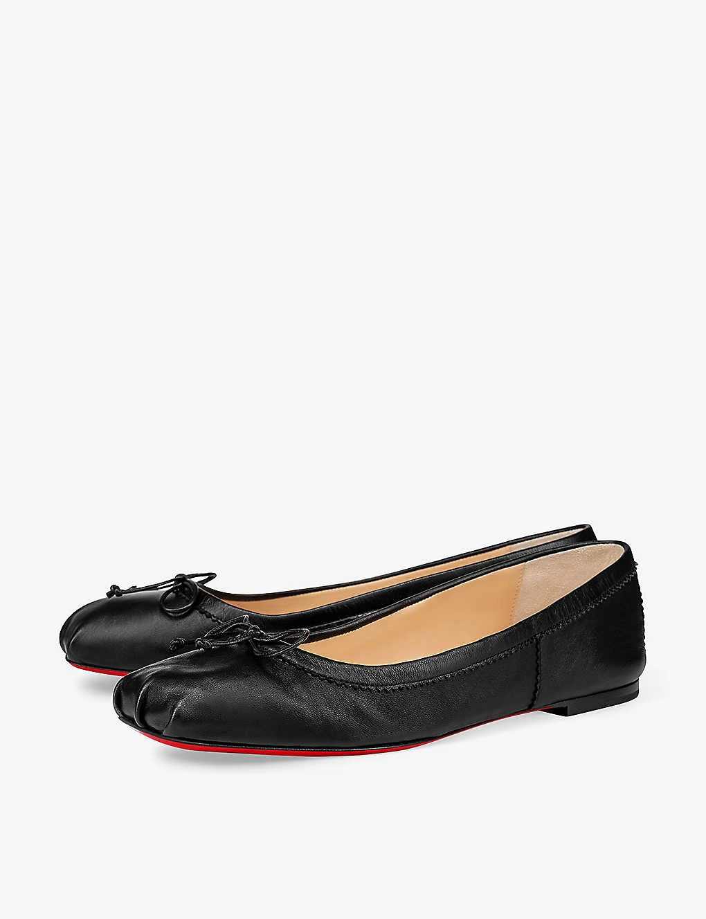 Christian Louboutin Mamadrague Bow-embellished Leather Flats - Image 3