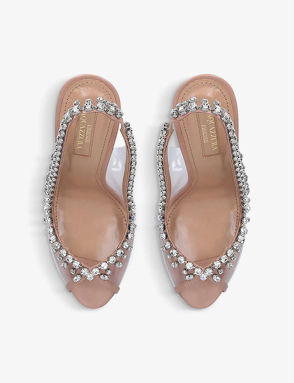 Aquazzura Temptation 105 Crystal-embellished Leather And PVC Slingback Sandals - Image 2
