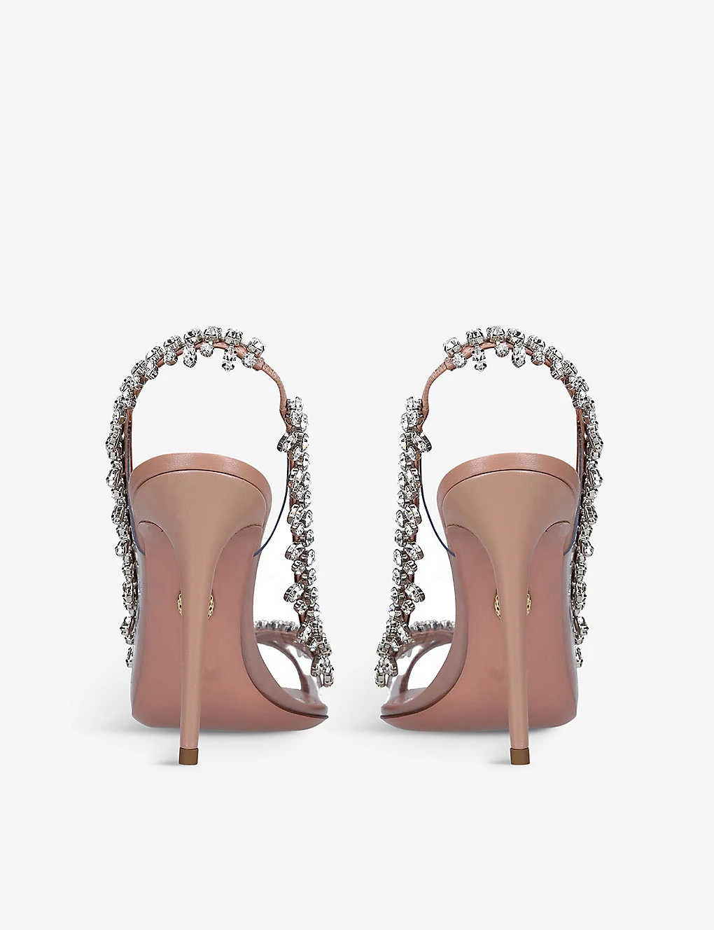 Aquazzura Temptation 105 Crystal-embellished Leather And PVC Slingback Sandals - Image 4
