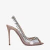 Aquazzura Temptation 105 Crystal-embellished Leather And PVC Slingback Sandals