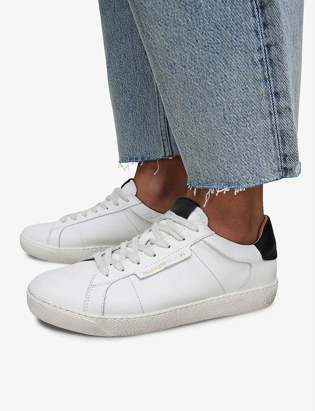 AllSaints Sheer Logo-print Low-top Leather Trainers - Image 6