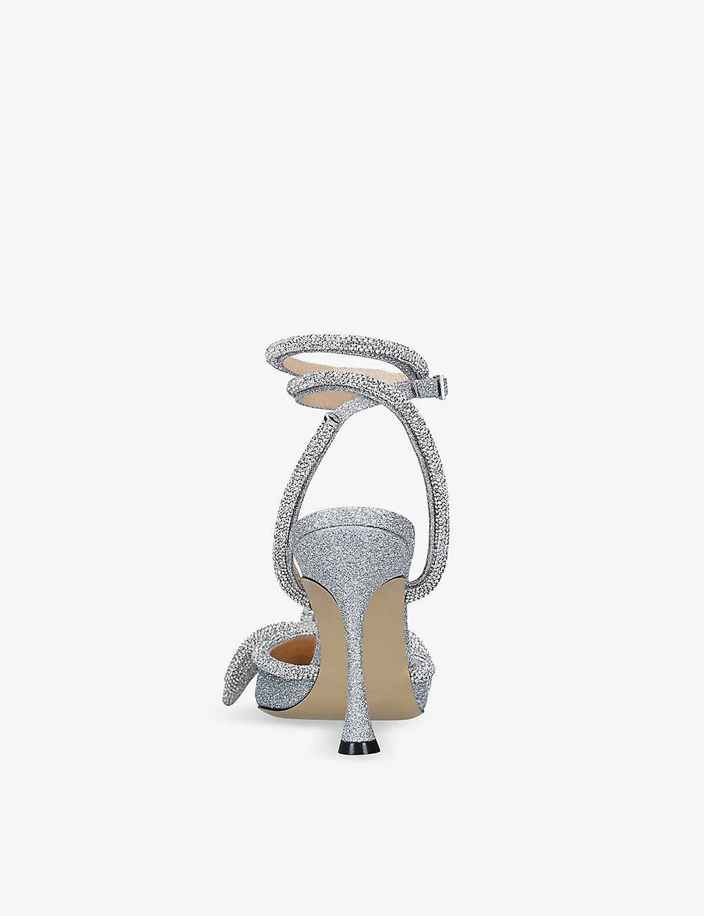 Double Bow Crystal-embellished Heeled Glitter Sandals - Image 2