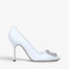 Manolo Blahnik Hangisi 105 Crystal-embellished Leather Courts