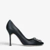 Manolo Blahnik Hangisi 105 Crystal-embellished Leather Courts