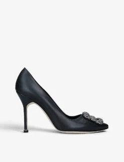 Manolo Blahnik Hangisi 105 Crystal-embellished Leather Courts