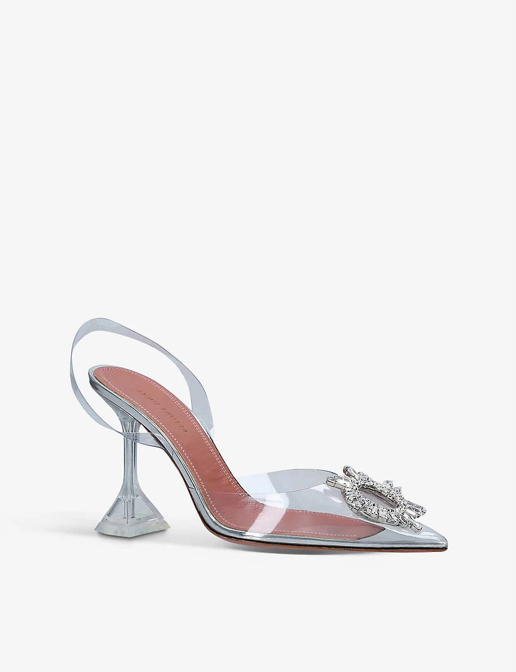 Amina Muaddi Begum Crystal-embellished PVC Heeled Courts - Image 3