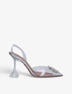 Amina Muaddi Begum Crystal-embellished PVC Heeled Courts