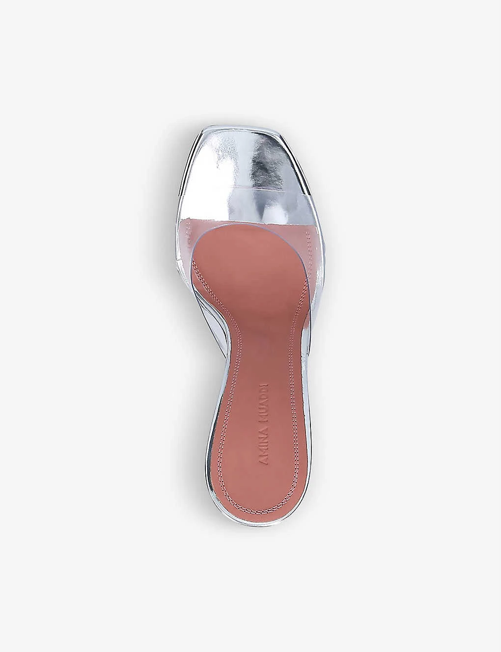 Amina Muaddi Lupita Glass Square-toe PVC Heeled Mules - Image 4