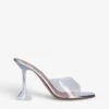 Amina Muaddi Lupita Glass Square-toe PVC Heeled Mules
