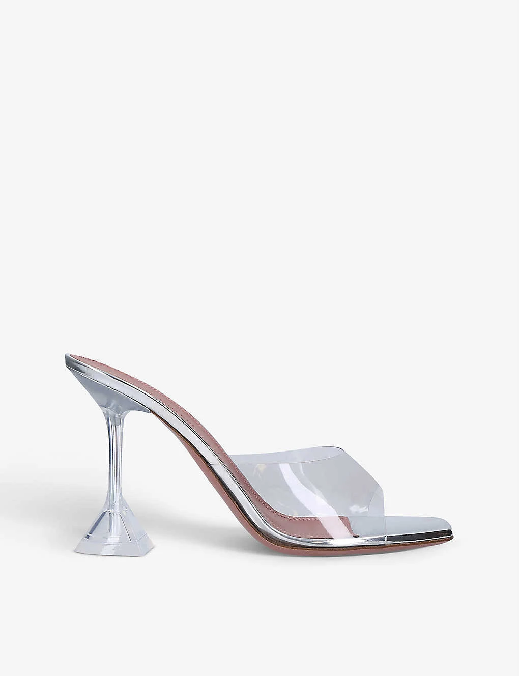 Amina Muaddi Lupita Glass Square-toe PVC Heeled Mules