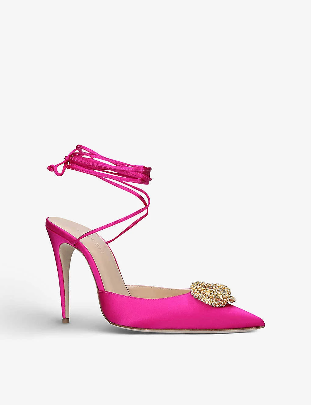 Magda Butrym Crystal-embellished Pointed-toe Satin Heeled Courts - Image 3