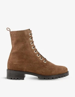 Dune Prestone Lace-up Suede Leather Boots