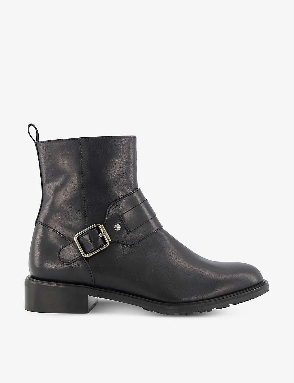 Dune Peptide Buckle-detail Leather Ankle Boots