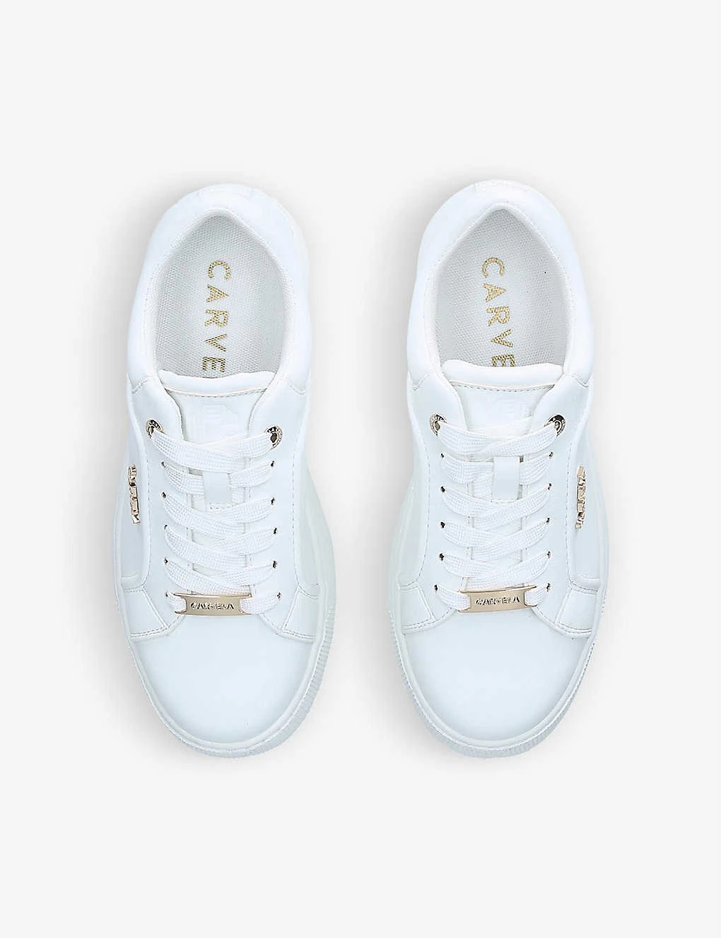 Carvela Soar Logo-embellished Faux-leather Low-top Trainers - Image 2