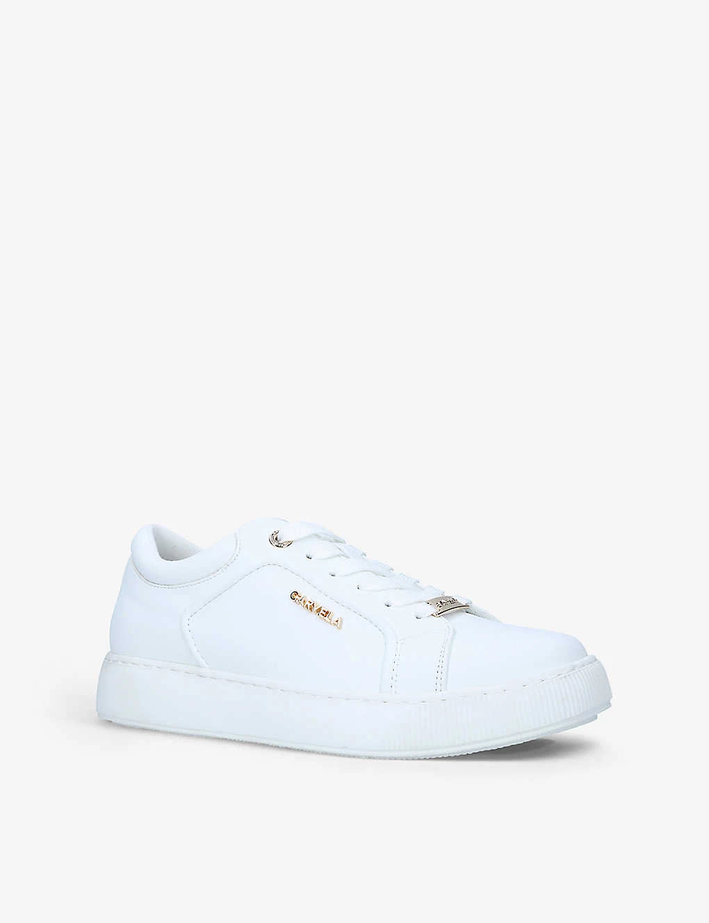 Carvela Soar Logo-embellished Faux-leather Low-top Trainers - Image 3