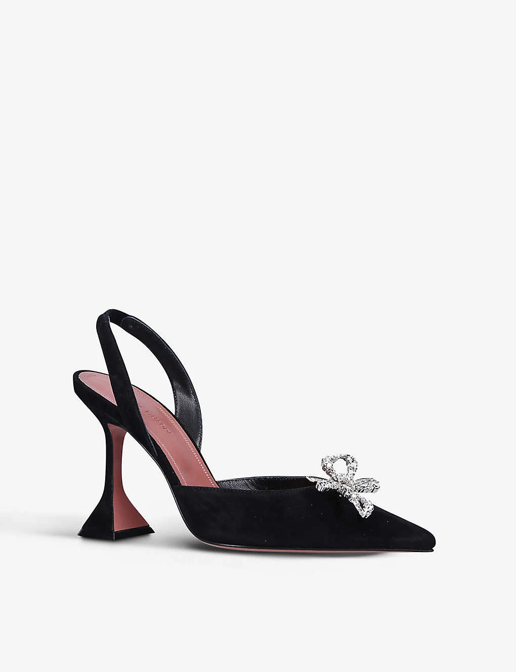 Amina Muaddi Rosie Crystal-embellished Satin Slingback Courts - Image 3