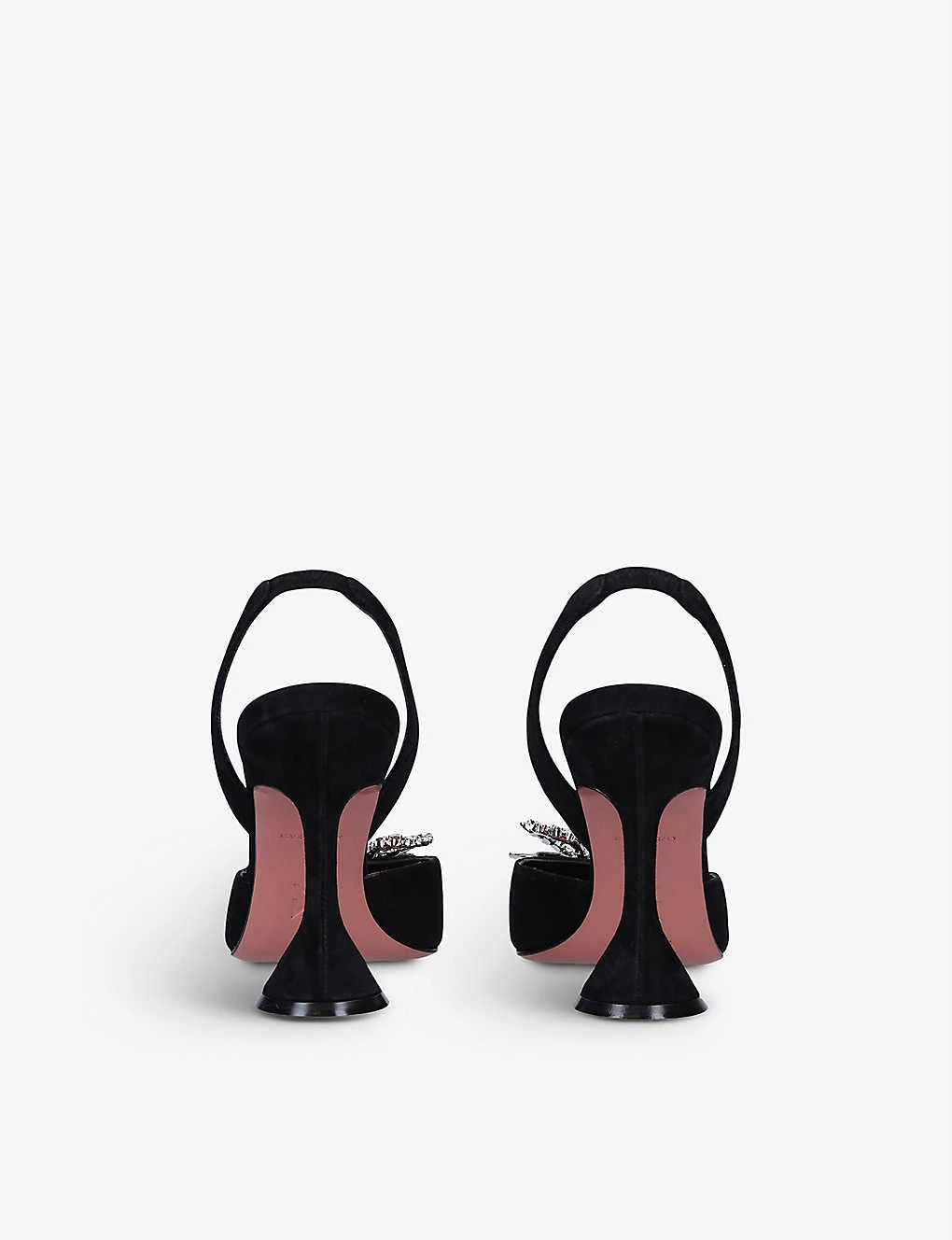 Amina Muaddi Rosie Crystal-embellished Satin Slingback Courts - Image 4
