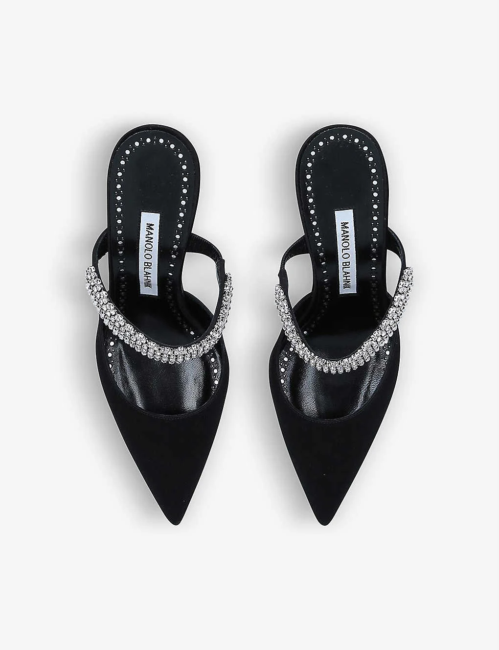 Manolo Blahnik Lutara Crystal-embellished Satin Mules - Image 2