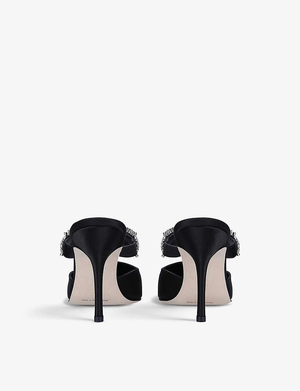 Manolo Blahnik Lutara Crystal-embellished Satin Mules - Image 4