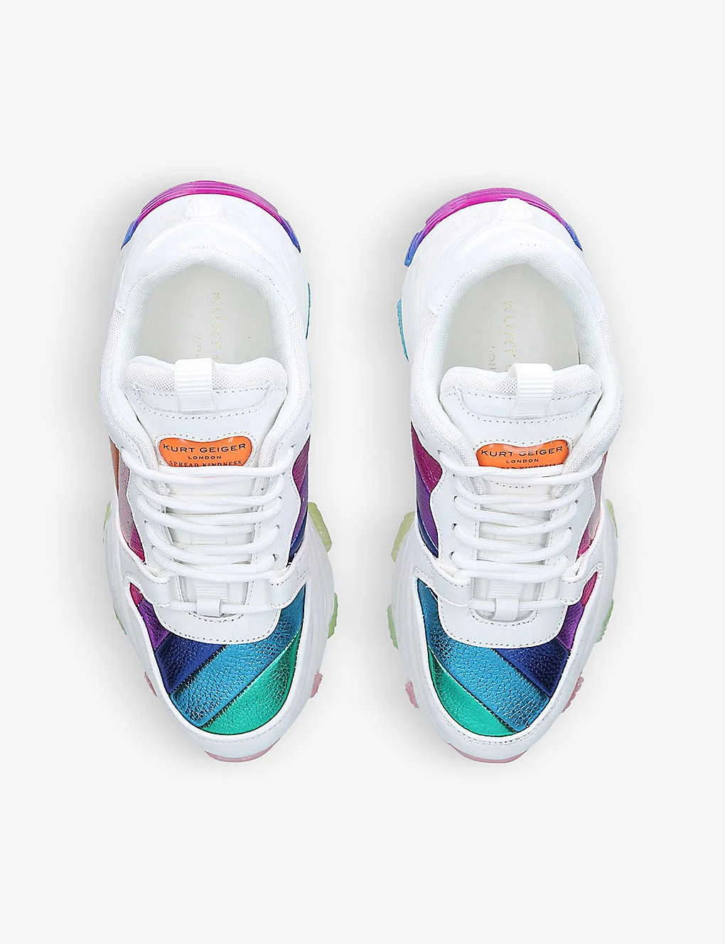 Kurt Geiger London Lettie Eagle Metallic Striped Leather Low-top Trainers - Image 2