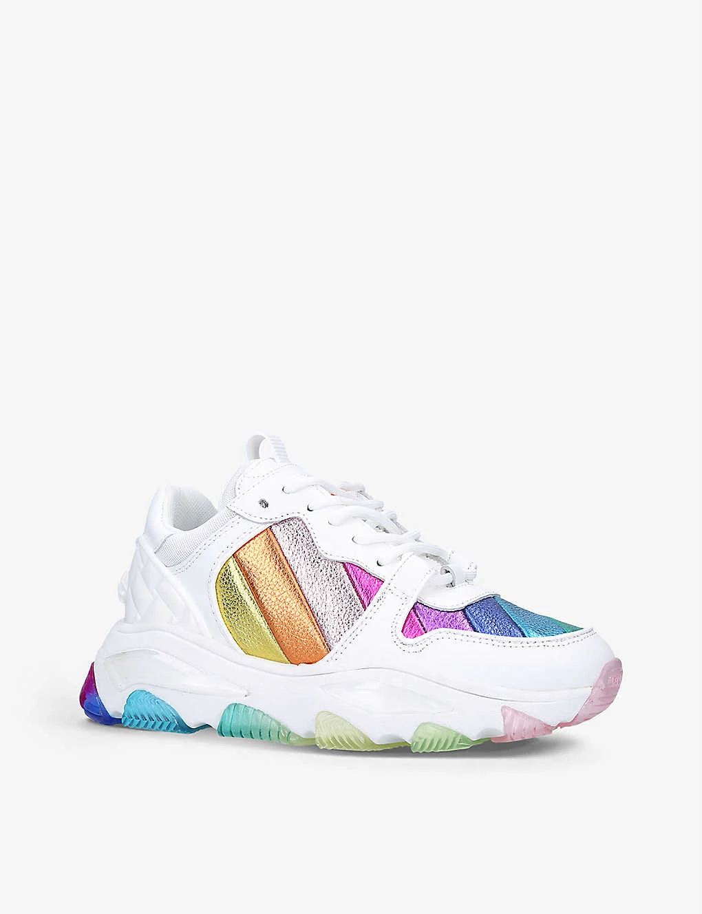 Kurt Geiger London Lettie Eagle Metallic Striped Leather Low-top Trainers - Image 3