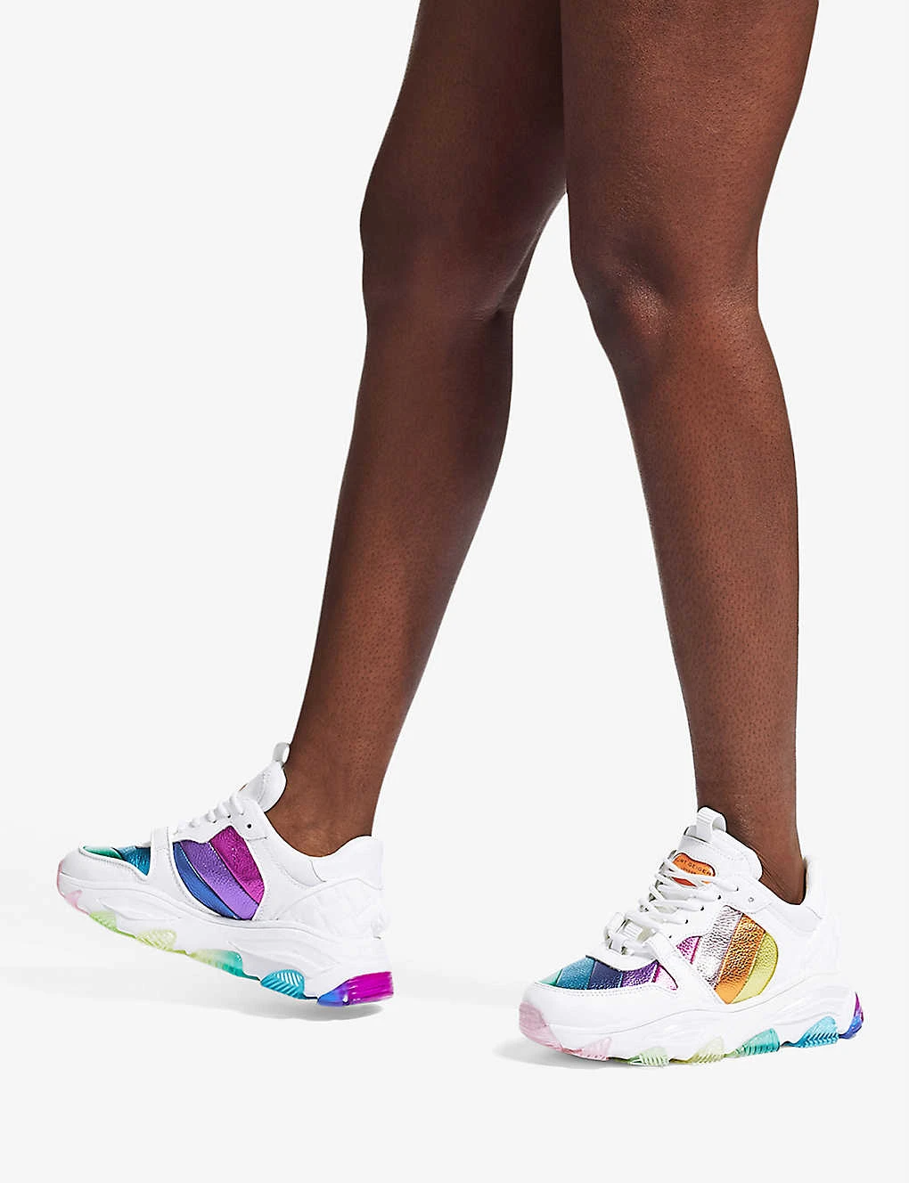 Kurt Geiger London Lettie Eagle Metallic Striped Leather Low-top Trainers - Image 5