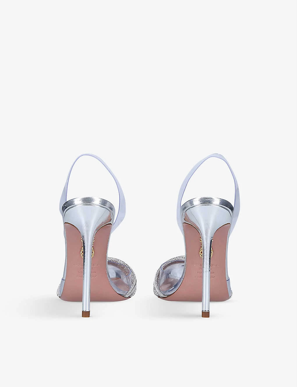 Aquazzura Gatsby Crystal-embellished Leather And PVC Slingback Courts - Image 4