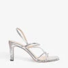 Sandro Faye Metallic Leather Heeled Sandals