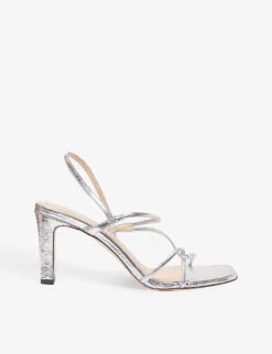Sandro Faye Metallic Leather Heeled Sandals