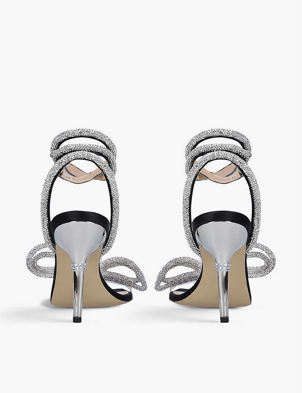 Double Bow Crystal-embellished Satinheeled Sandals - Image 5