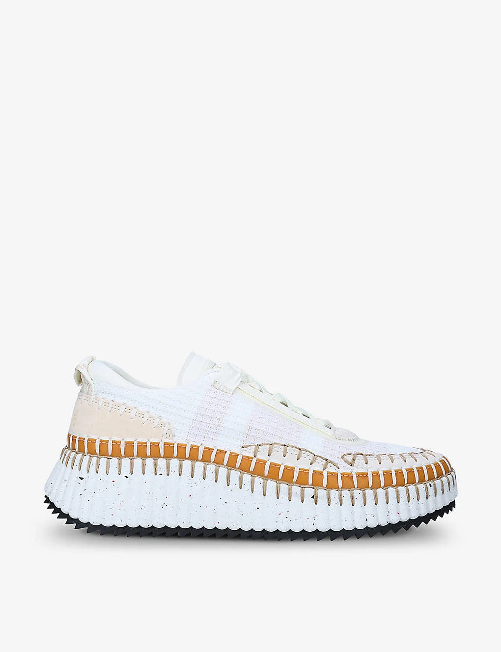Chloé Nama Embroidered Suede And Recycled Mesh Trainers