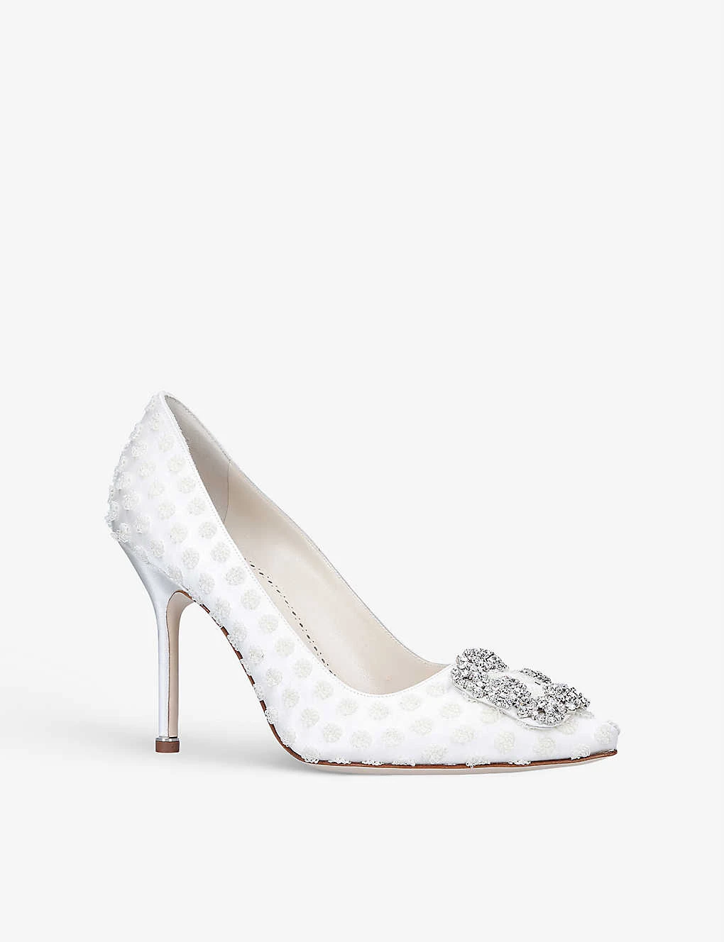 Manolo Blahnik Hangisi 105 Polka-dot Woven Courts - Image 3