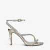 Carvela Paparazzi Crystal-embellished Metallic Faux-leather Heeled Sandals
