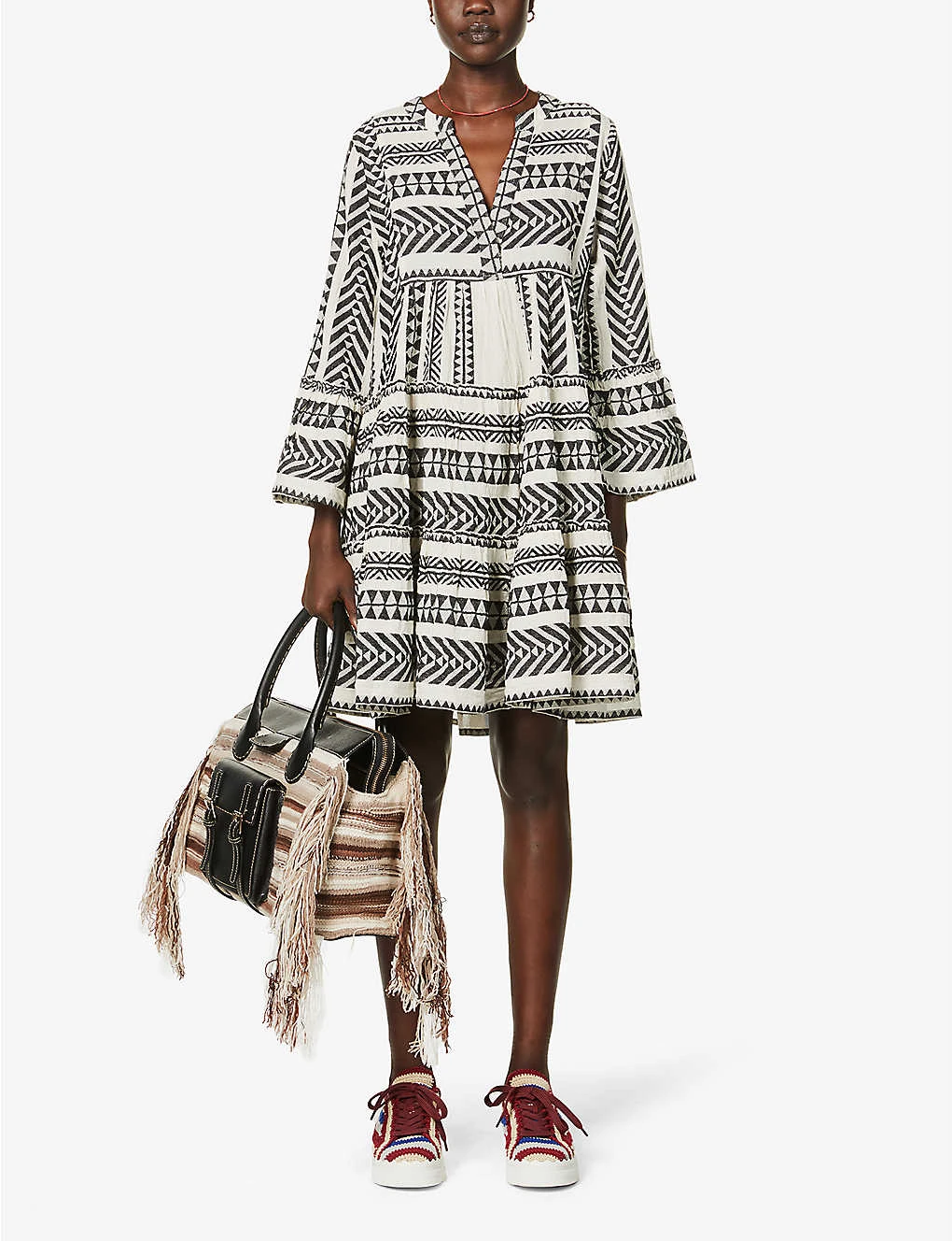 Devotion Twins Ella Flared-sleeve Cotton Mini Dress - Image 2