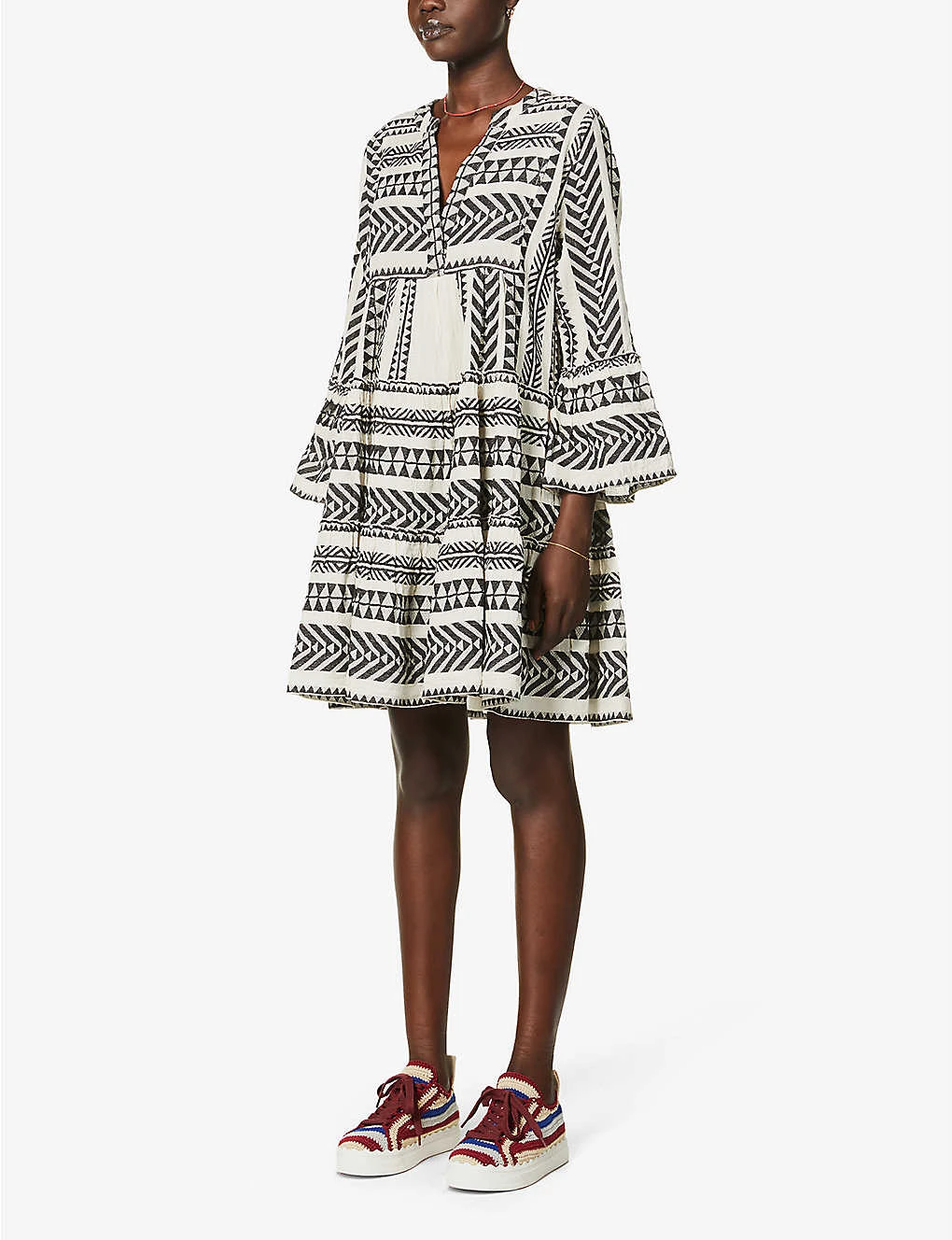 Devotion Twins Ella Flared-sleeve Cotton Mini Dress - Image 3