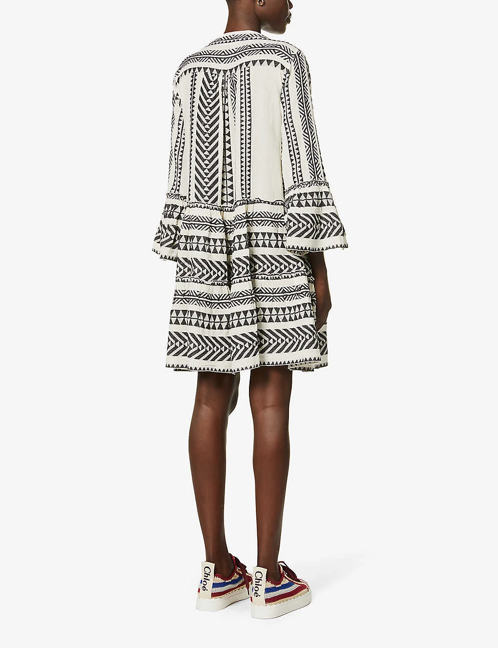 Devotion Twins Ella Flared-sleeve Cotton Mini Dress - Image 4