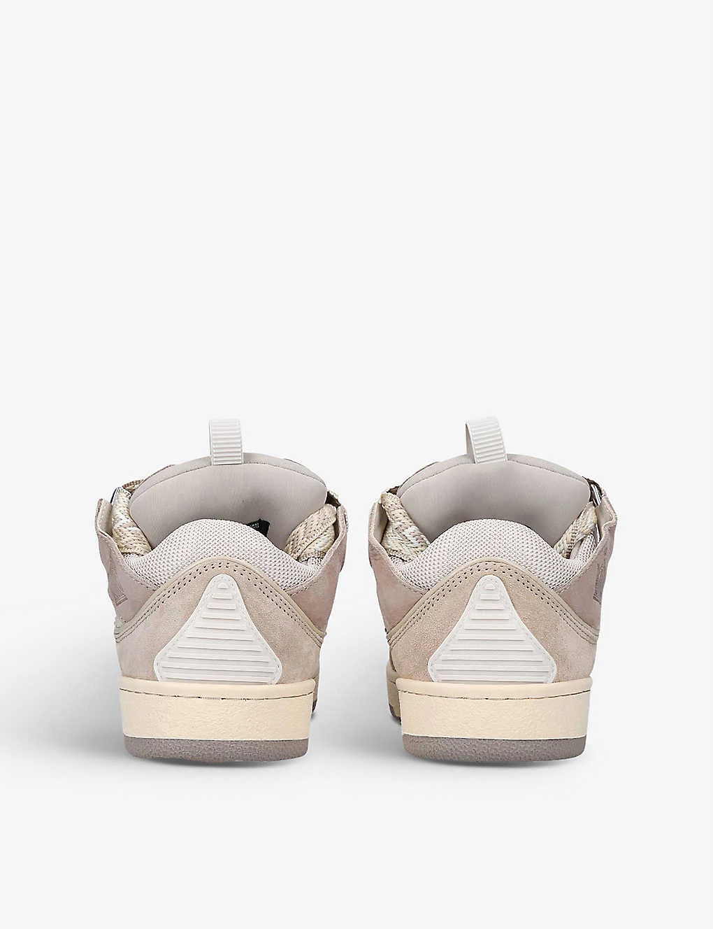 Lanvin Curb Lace-up Leather, Suede And Mesh Low-top Trainers - Image 4